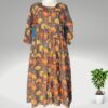 Hand Block Print Indian Organic Fabric Women Dress One size fit Most. - Image 2