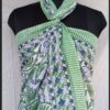 Indian Hand Made Block Printed Sarong, Beach Wear Scarf Hip Wrap Pareo Green-Color Nice Floral Print Pure Cotton# Sarong - Image 3