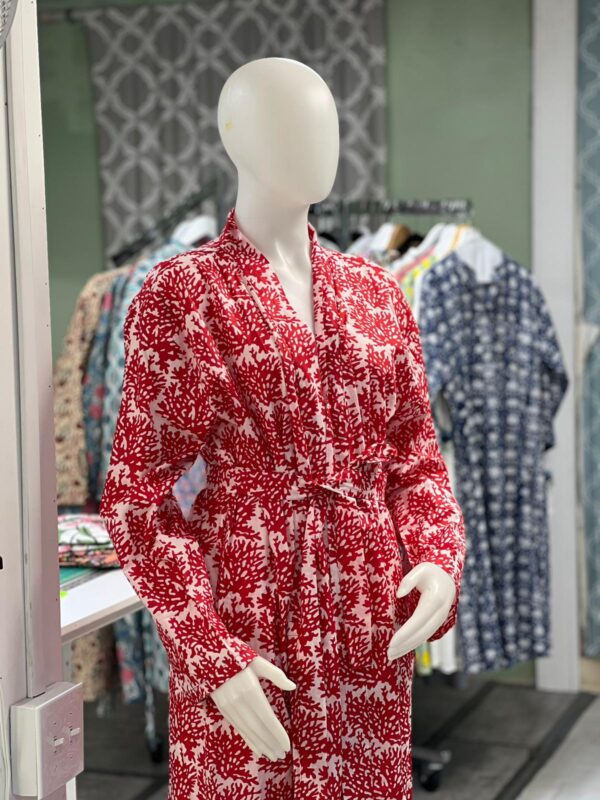 Indian Handmade Block Print,100% Pure Organic Cotton Robe,By Zanobia. - Image 3